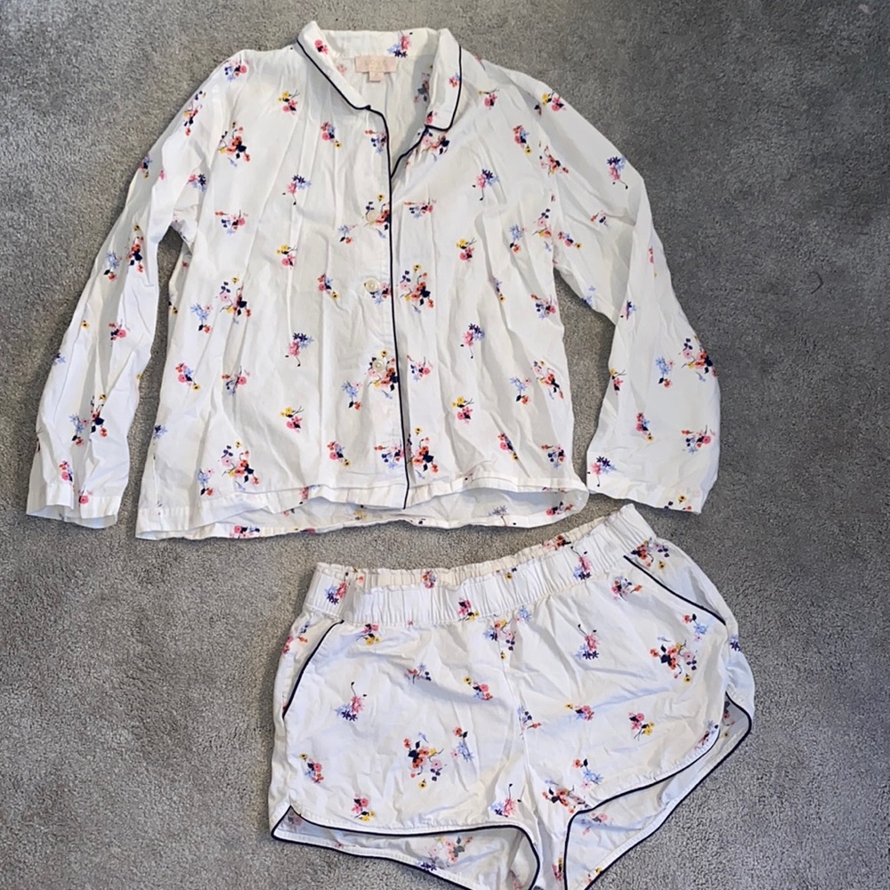 Gap white flowery pajama set!!